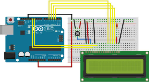 מסך LCD חיבורים לארדואינו