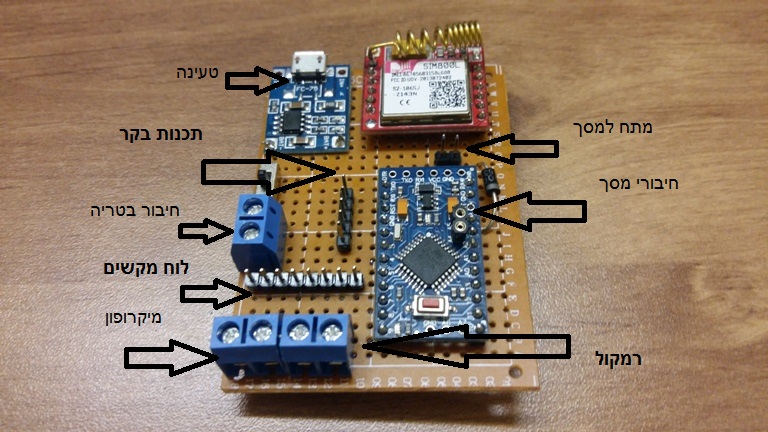 טלפון ארדואינו הסבר חיבורים